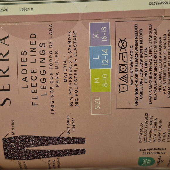 Serra Ladies Fleece Lined Patterned Leggings - Picture 6 of 9